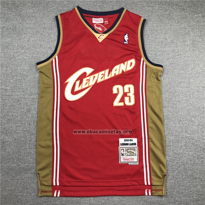 Camiseta Cleveland Cavaliers LeBron James NO 23 Mitchell & Ness 2003-04 Rojo